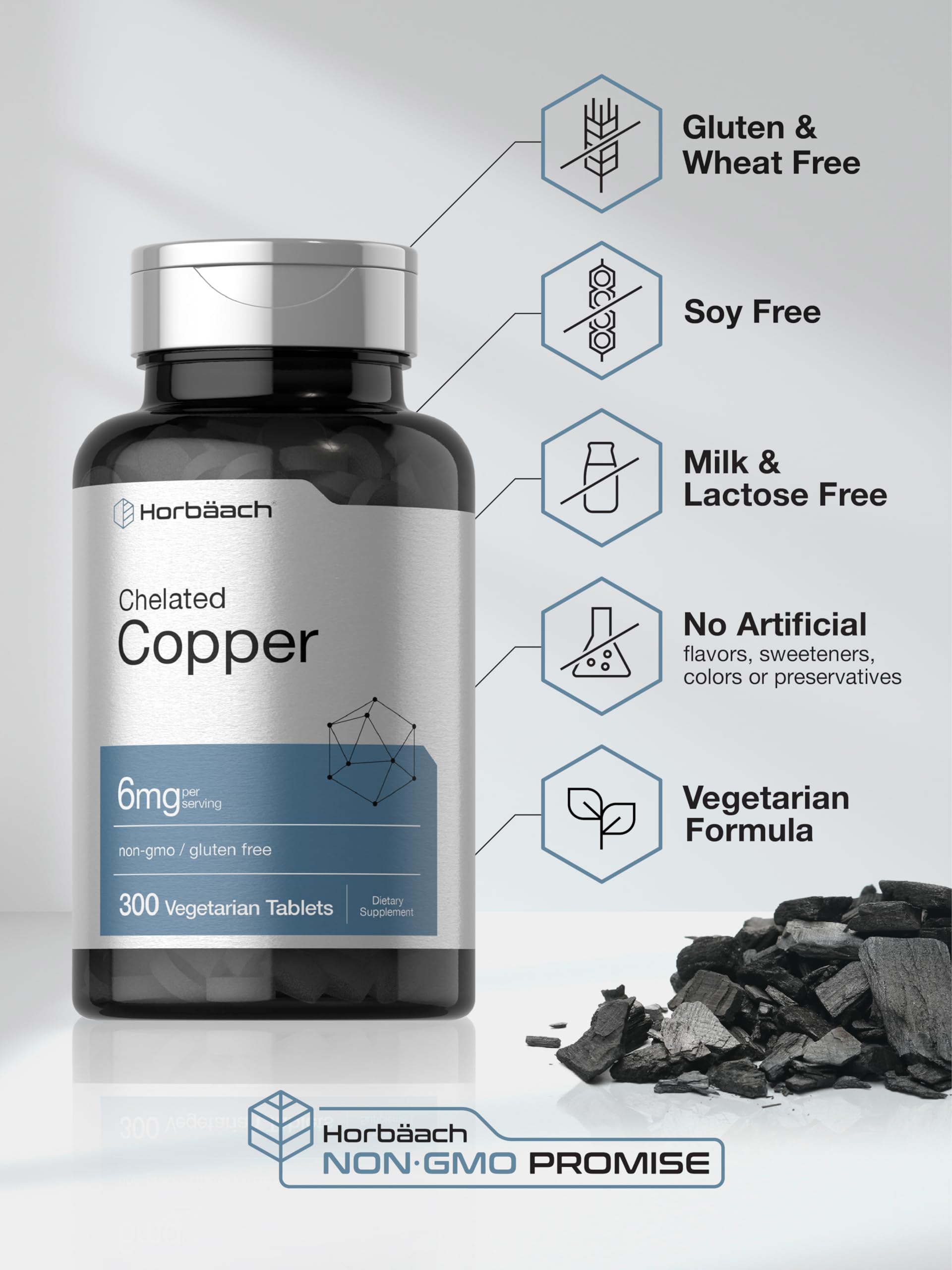 Foto 4 | Suplemento Horbäach de Cobre Quelado 6 Mg 300 Comprimidos - Venta Internacional