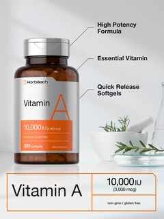 Foto 3 | Suplemento Horbach de Vitamina A1000 Ui Cápsulas Blandas 300 Unidades - Venta Internacional
