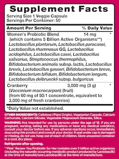 Foto 2 | Suplemento Pink Probiotics para La Salud Digestiva de la Mujer 50 Cápsulas - Venta Internacional