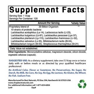 Foto 2 | Suplemento Best Naturals Probiotic 2 Paquetes de 120 Cápsulas-Venta Internacional