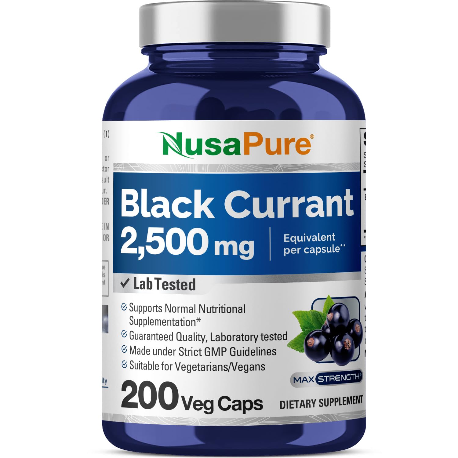 Foto 2 pulgar | Suplemento Nusapure Extracto de Grosella Negra 2500 mg 10:1 200 Cápsulas - Venta Internacional