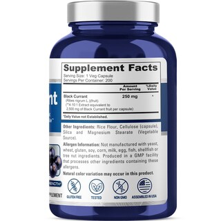 Foto 2 | Suplemento Nusapure Extracto de Grosella Negra 2500 mg 10:1 200 Cápsulas - Venta Internacional