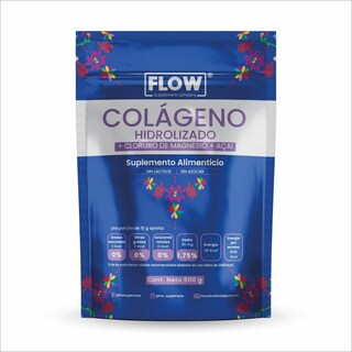 Foto 1 | Flow Vitaminas Minerales y Suplementoscolágeno Hidrolizado Açaí y Cloruro de Magnesio de 500 g