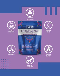 Foto 3 | Flow Vitaminas Minerales y Suplementoscolágeno Hidrolizado Açaí y Cloruro de Magnesio de 500 g