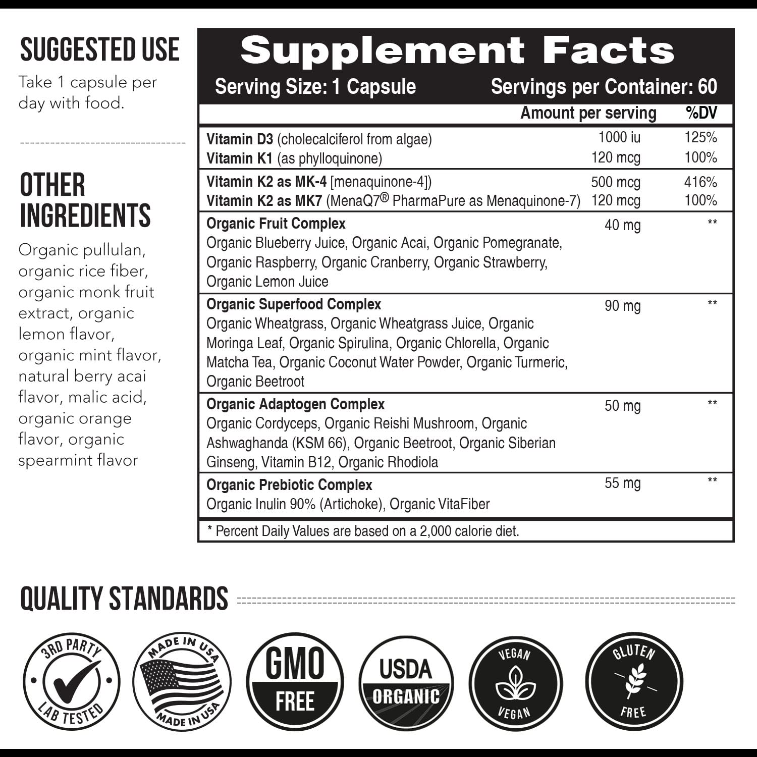 Foto 8 pulgar | Suplemento Triquetra Health Total K2 620 Mcg 60 Cápsulas - Venta Internacional.