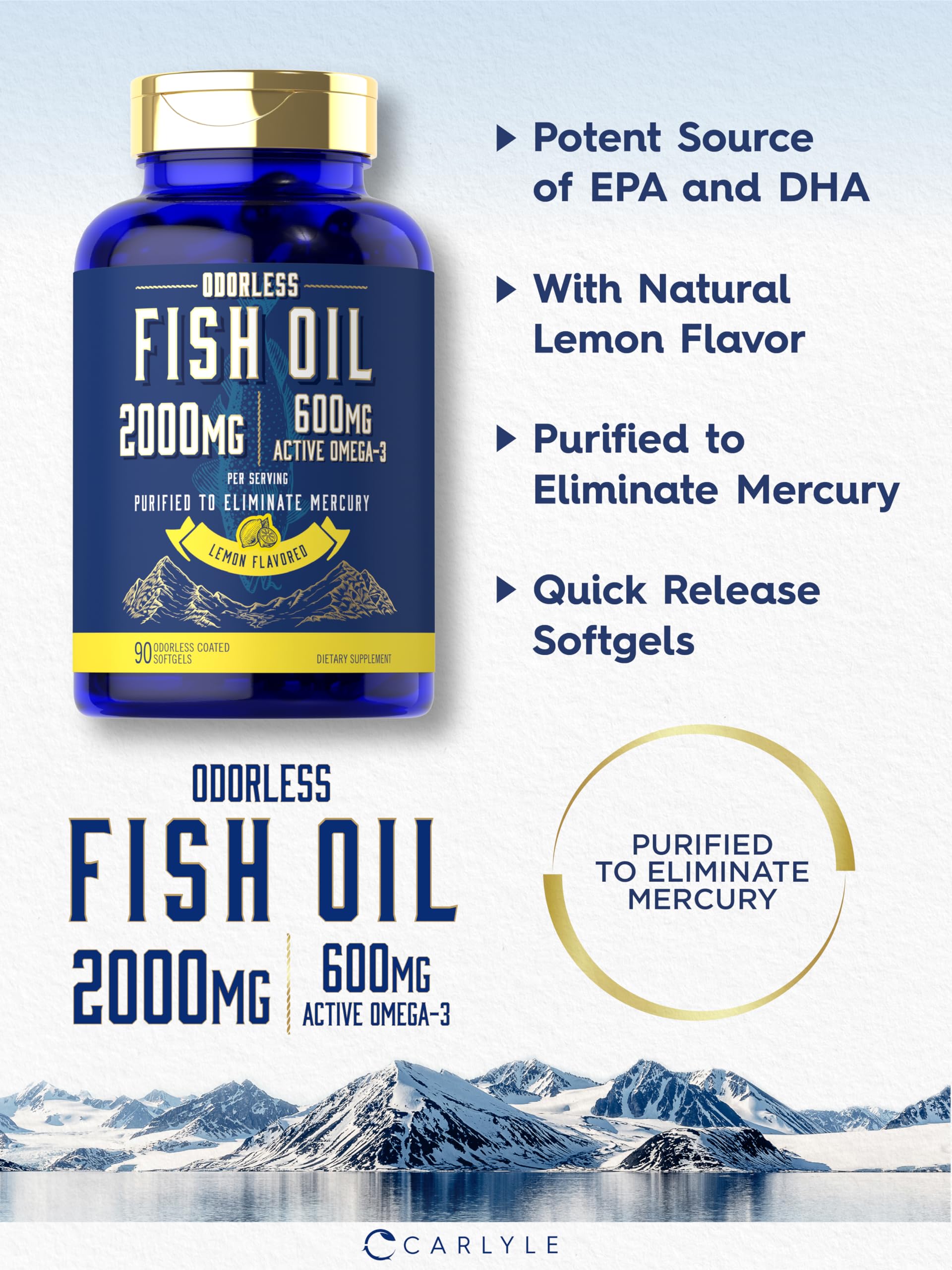 Foto 5 pulgar | Suplemento de Aceite De Pescado Carlyle 2000 Mg - Venta Internacional