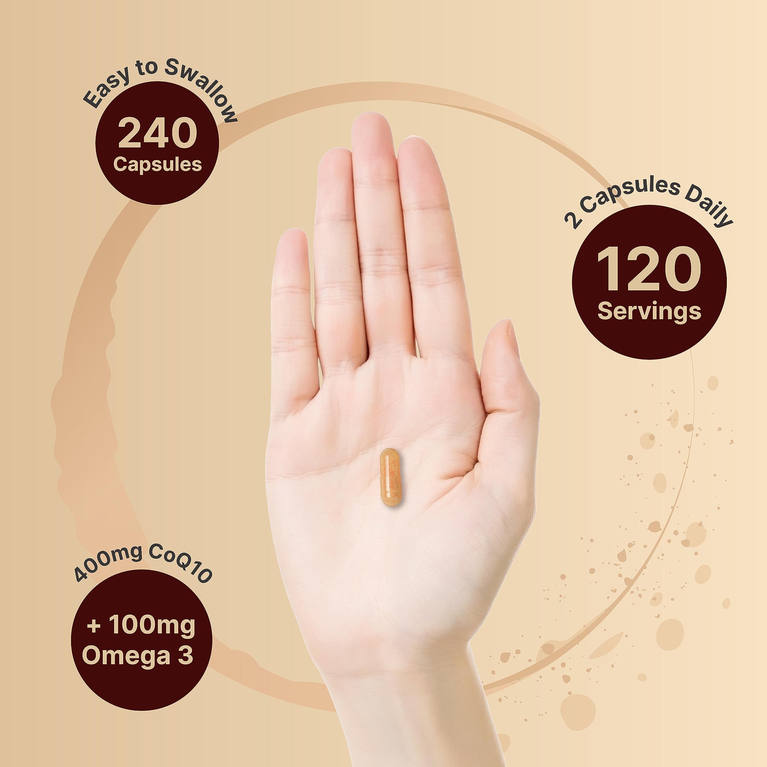 Foto 5 pulgar | Suplemento Naturebell Coq10 400 mg con Omega-3 240 Cápsulas - Venta Internacional