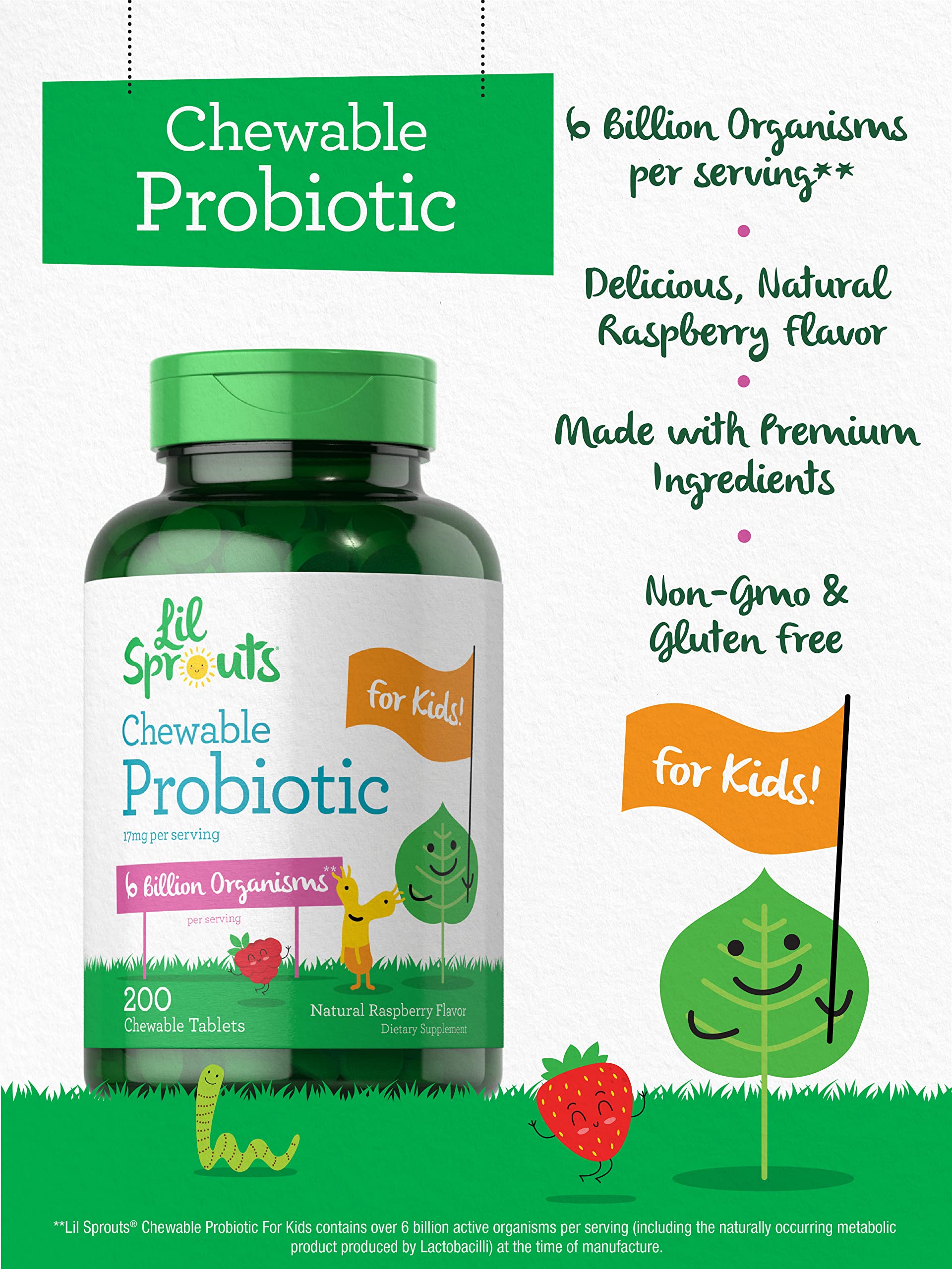 Foto 4 pulgar | Probióticos Carlyle Lil' Sprouts Kids 200 Tabletas 6 Mil Millones de Cfu - Venta Internacional