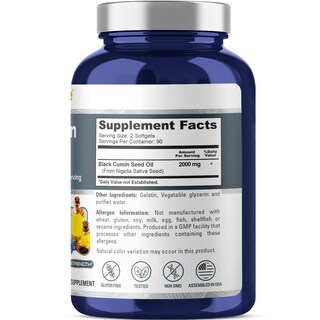 Foto 2 | Suplemento Nusapure Aceite de Semilla Negra 2000 mg 180 Cápsulas - Venta Internacional