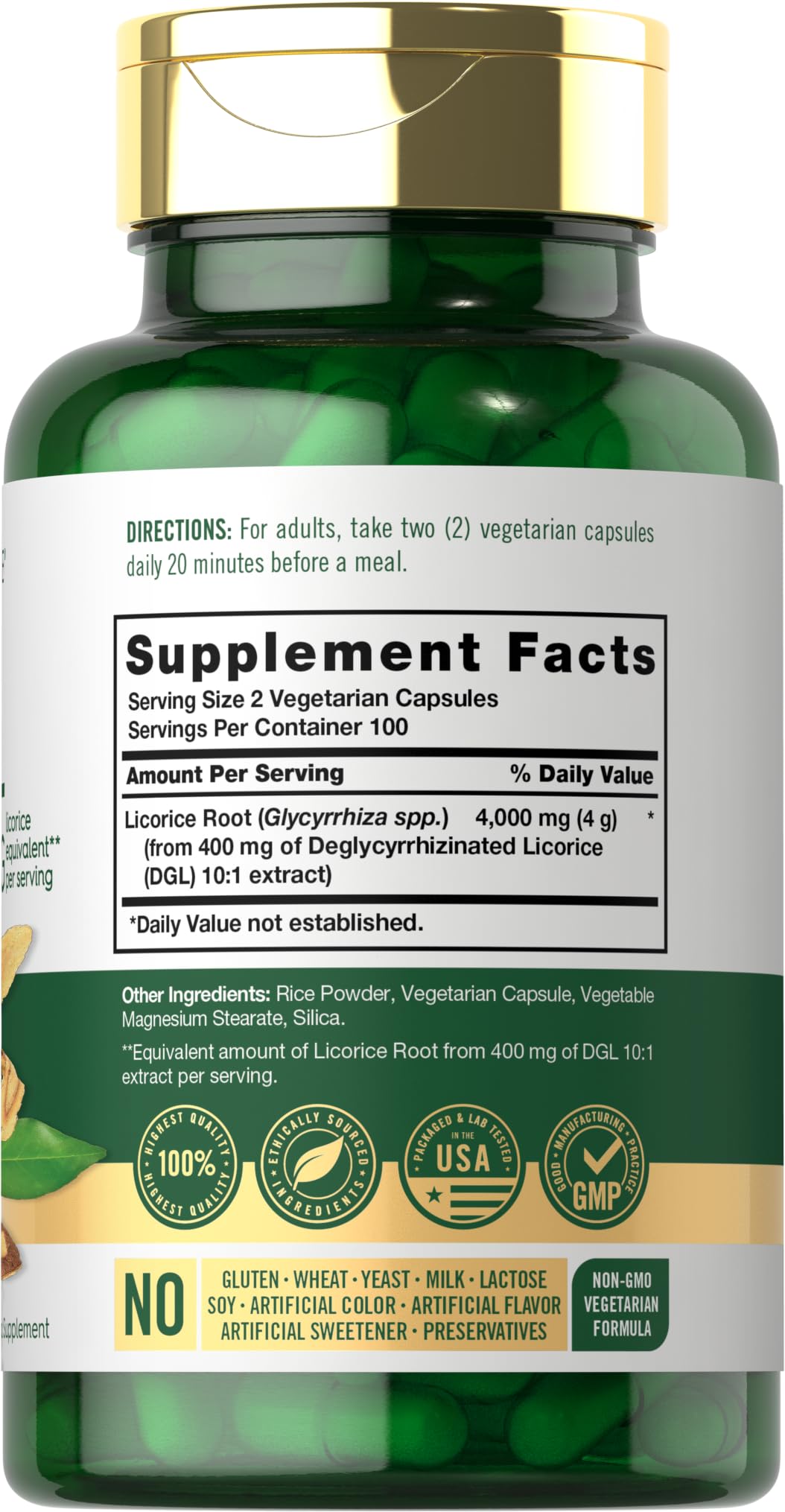 Foto 3 pulgar | Suplemento de Regaliz Deglicirricinado Carlyle Dgl 4000 Mg - Venta Internacional