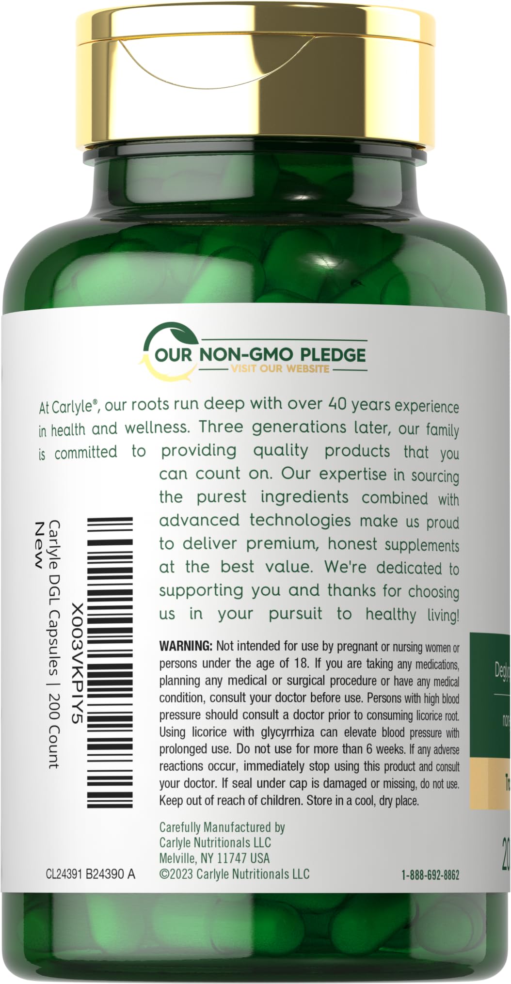 Foto 4 pulgar | Suplemento de Regaliz Deglicirricinado Carlyle Dgl 4000 Mg - Venta Internacional