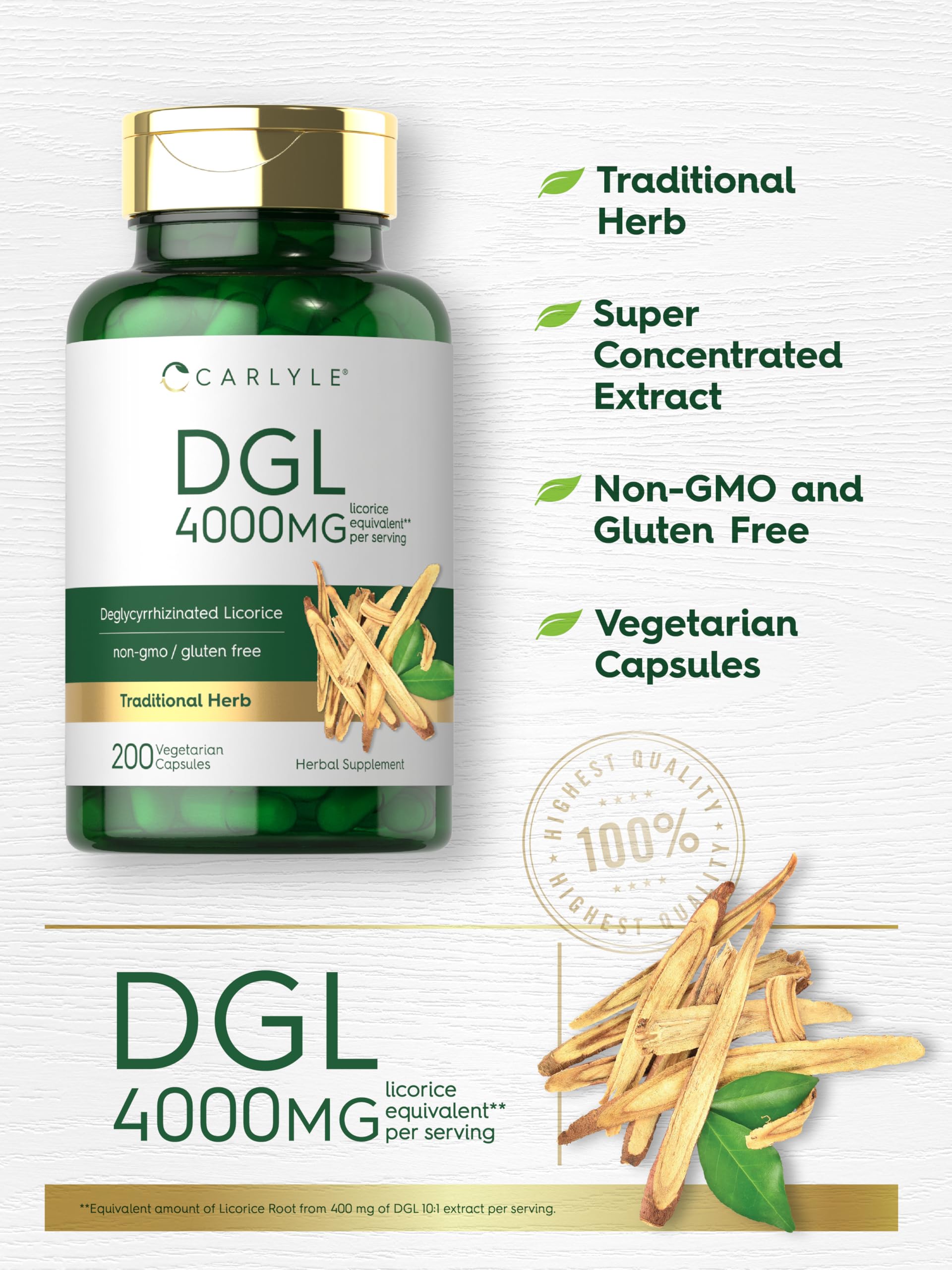 Foto 5 pulgar | Suplemento de Regaliz Deglicirricinado Carlyle Dgl 4000 Mg - Venta Internacional