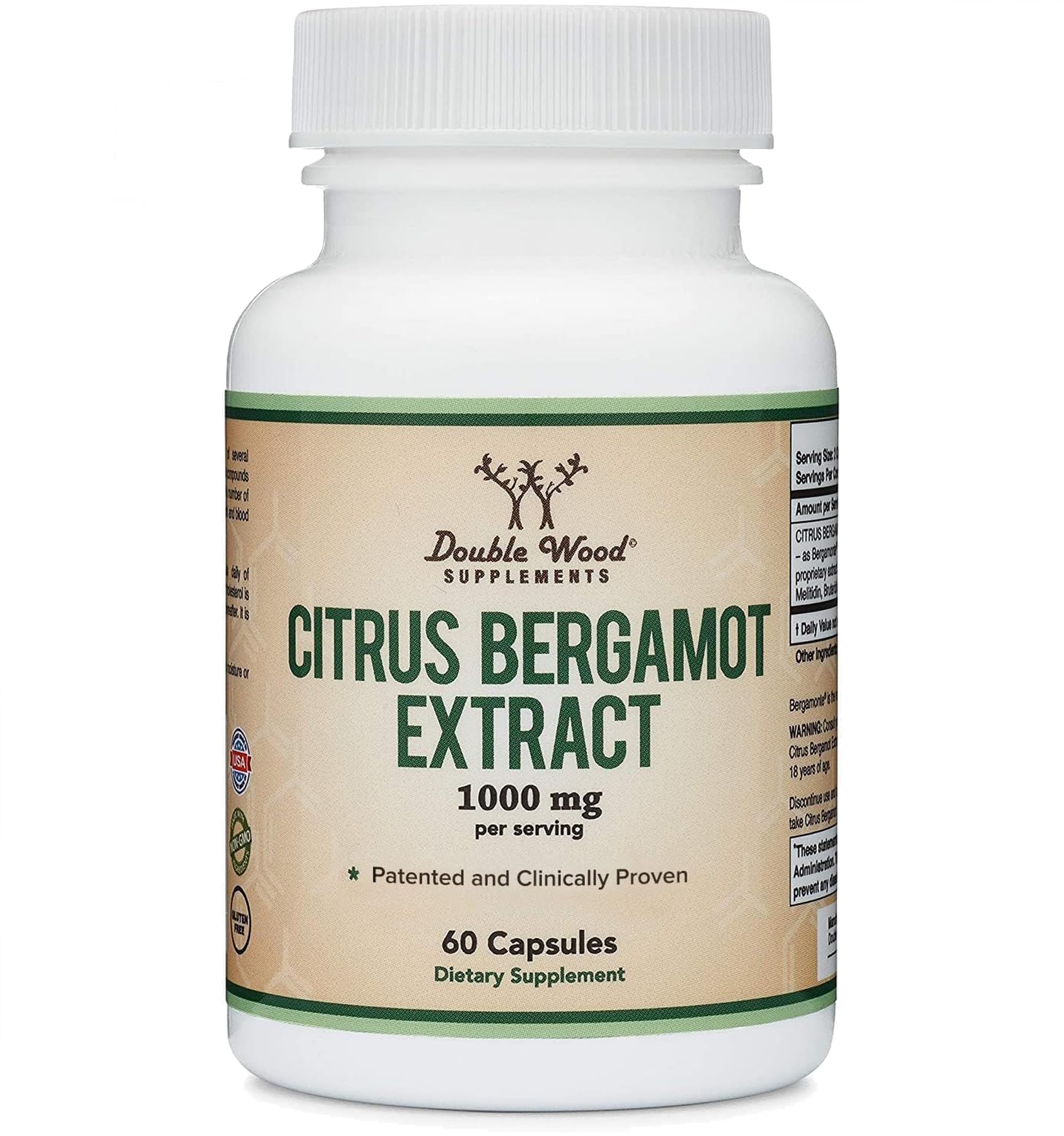Foto 2 pulgar | Suplemento de Extracto de Bergamota Cítrica Double Wood 1000 mg - Venta Internacional