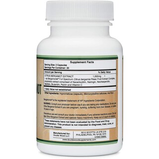 Foto 2 | Suplemento de Extracto de Bergamota Cítrica Double Wood 1000 mg - Venta Internacional