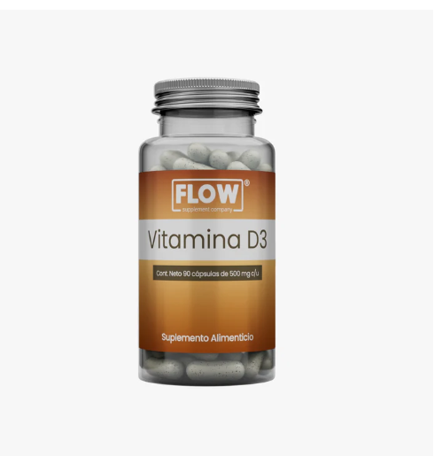 Foto 2 pulgar | Minerales y Suplementos Flow Supplements -90 Cápsulas Vitamina D3 500 mg c/u