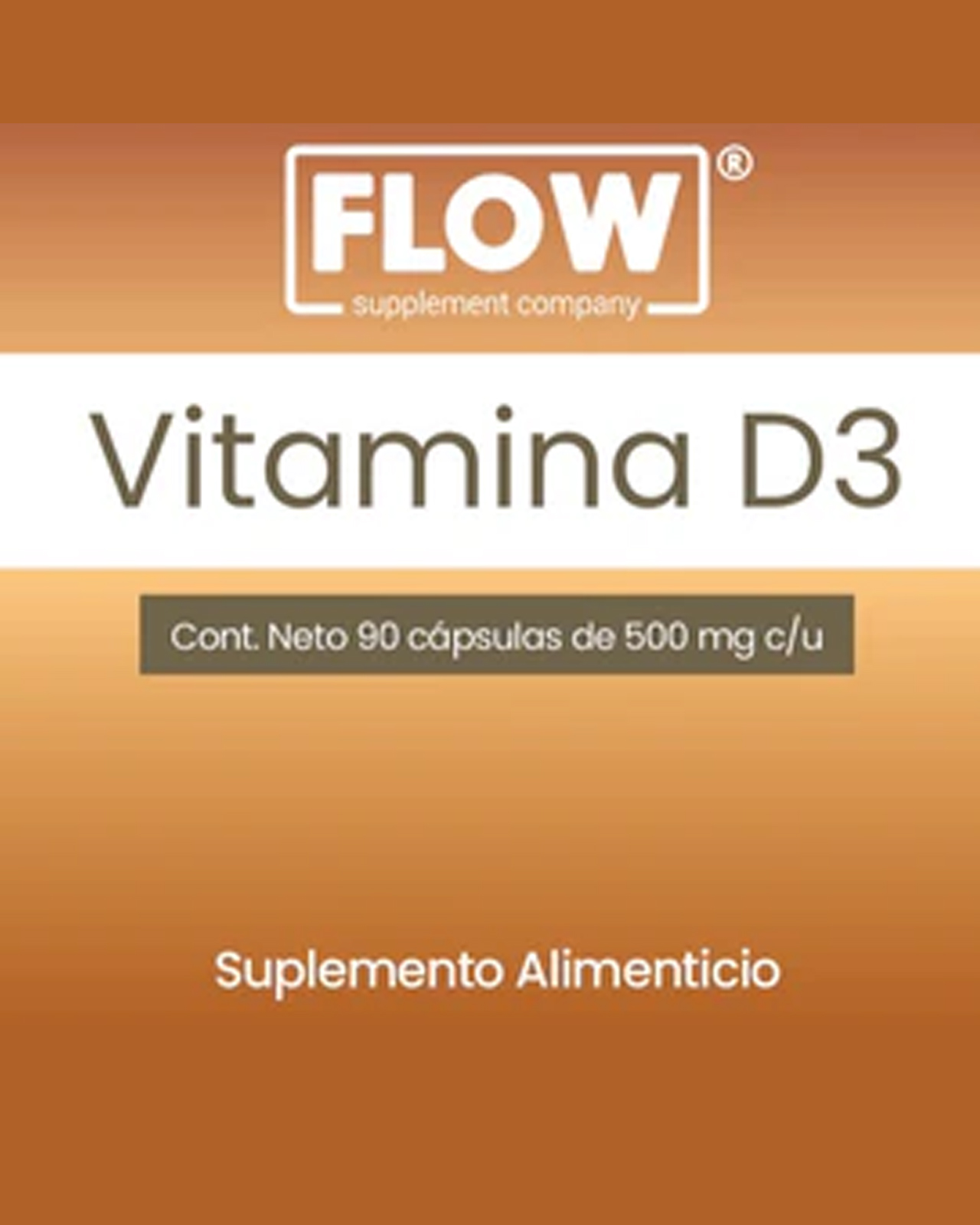 Foto 3 pulgar | Minerales y Suplementos Flow Supplements -90 Cápsulas Vitamina D3 500 mg c/u