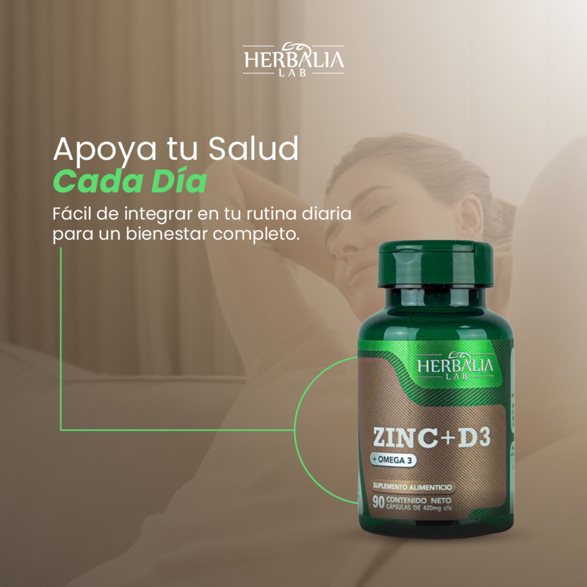 Foto 4 | Herbalia Lab Cápsulas De Zinc y Vitamina D3 Reforzadas con Omega 3