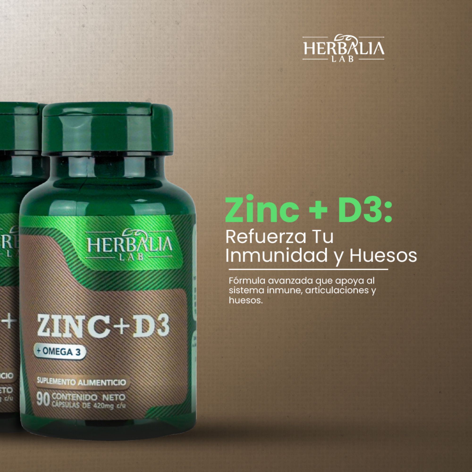Foto 6 | Herbalia Lab Cápsulas De Zinc y Vitamina D3 Reforzadas con Omega 3