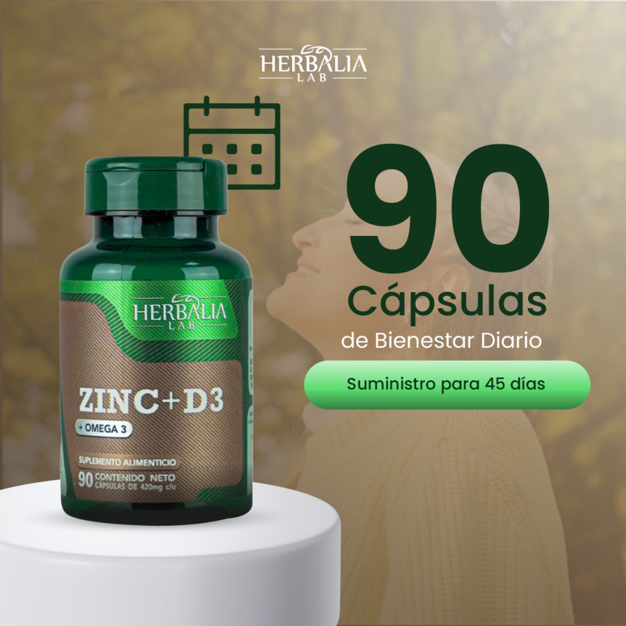 Foto 7 | Herbalia Lab Cápsulas De Zinc y Vitamina D3 Reforzadas con Omega 3