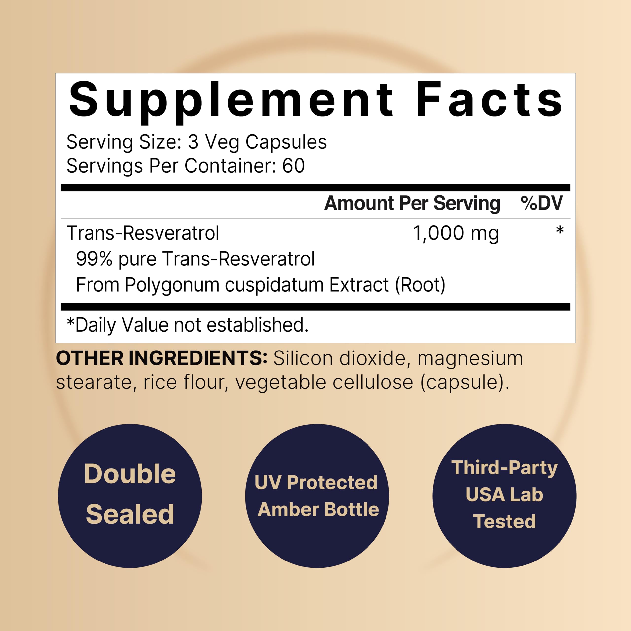 Foto 3 pulgar | Suplemento Naturebell Resveratrol 1000 mg 180 Cápsulas - Venta Internacional
