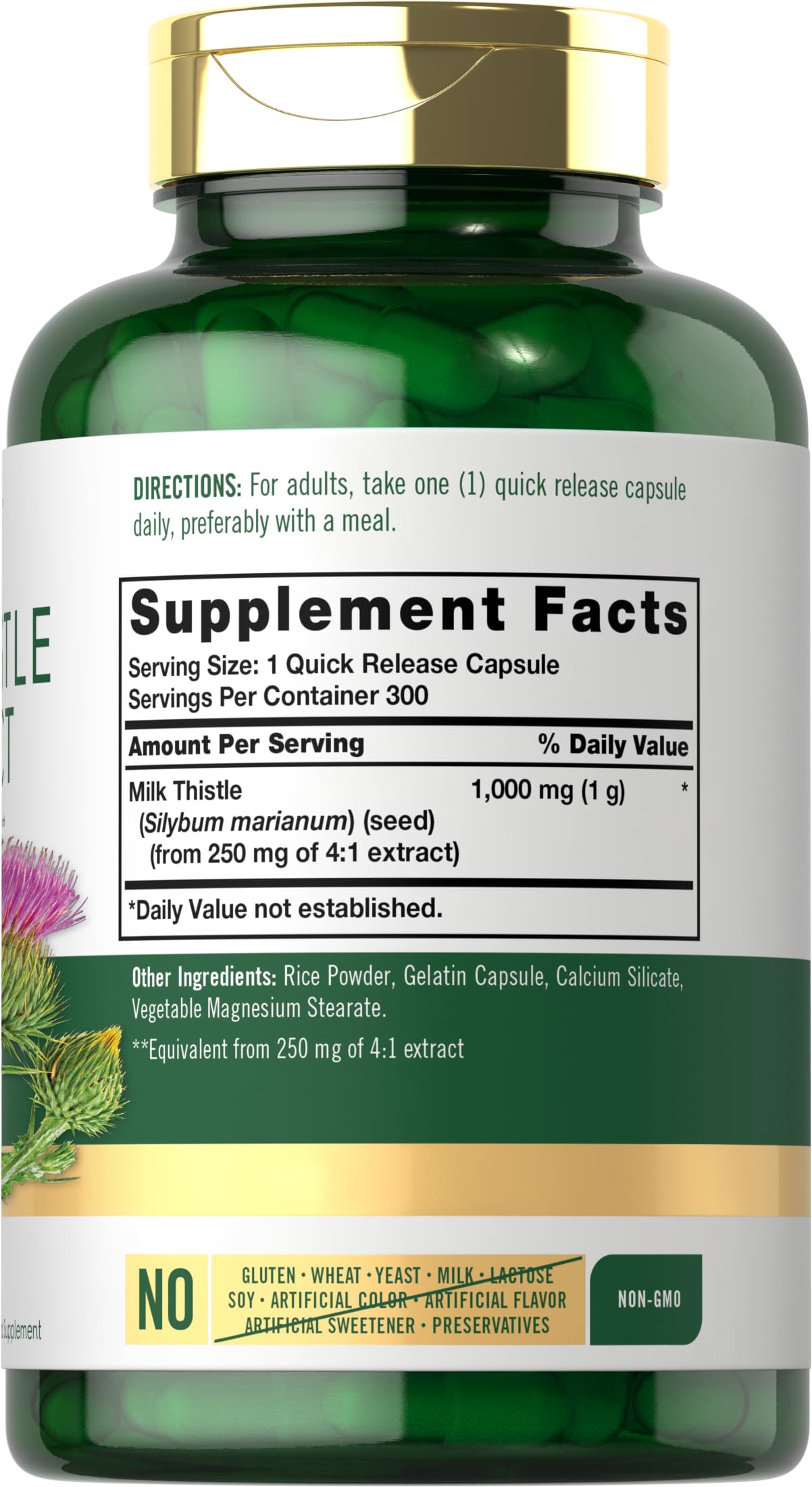 Foto 3 pulgar | Suplemento Carlyle Milk Thistle 1000 mg 300 Cápsulas - Venta Internacional