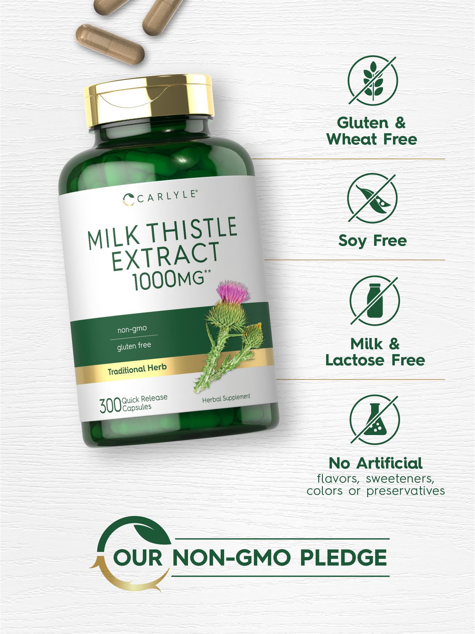 Foto 5 pulgar | Suplemento Carlyle Milk Thistle 1000 mg 300 Cápsulas - Venta Internacional
