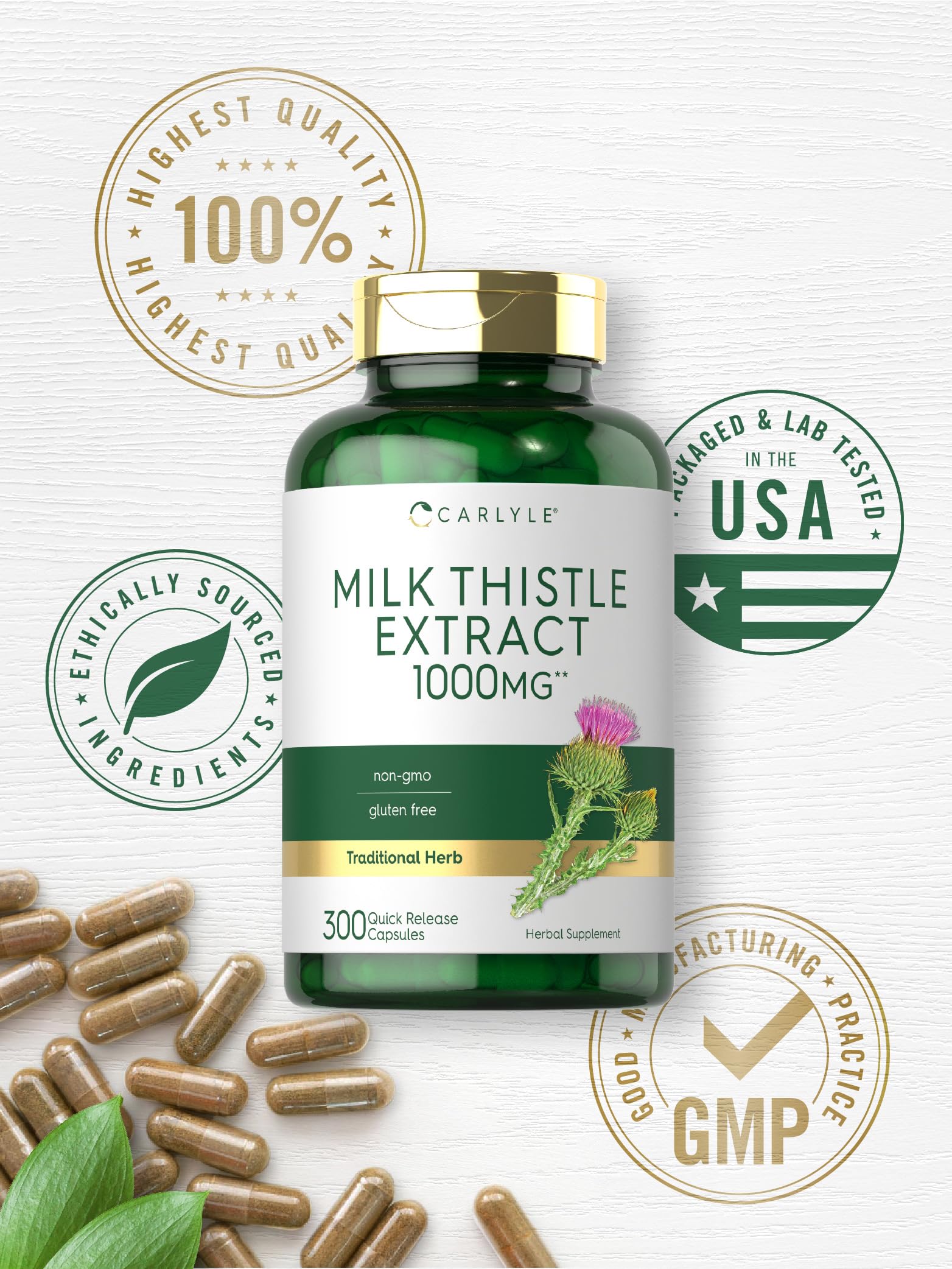 Foto 6 pulgar | Suplemento Carlyle Milk Thistle 1000 mg 300 Cápsulas - Venta Internacional