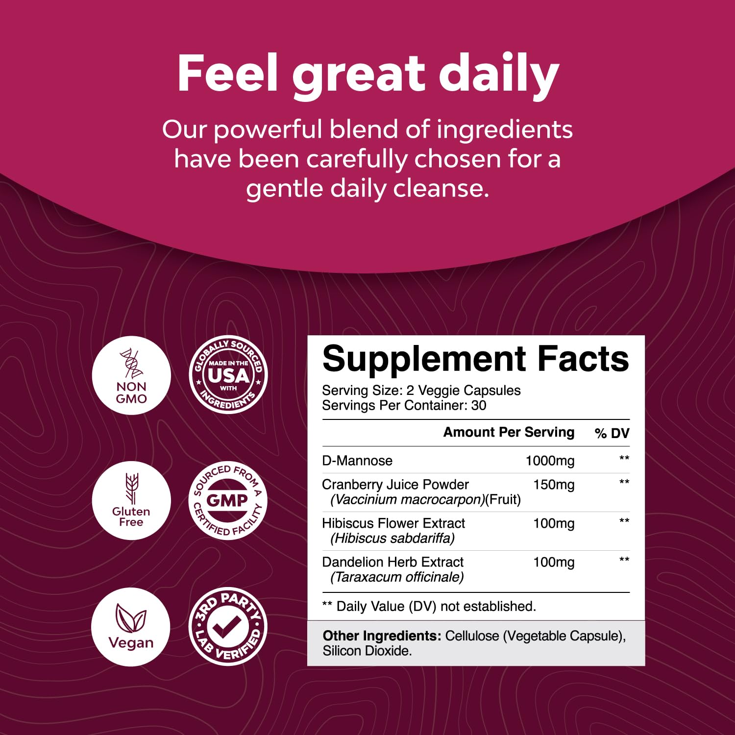 Foto 4 pulgar | Cápsulas de D-manosa Supplement Natures Craft 1000 Mg, 60 Cápsulas - Venta Internacional