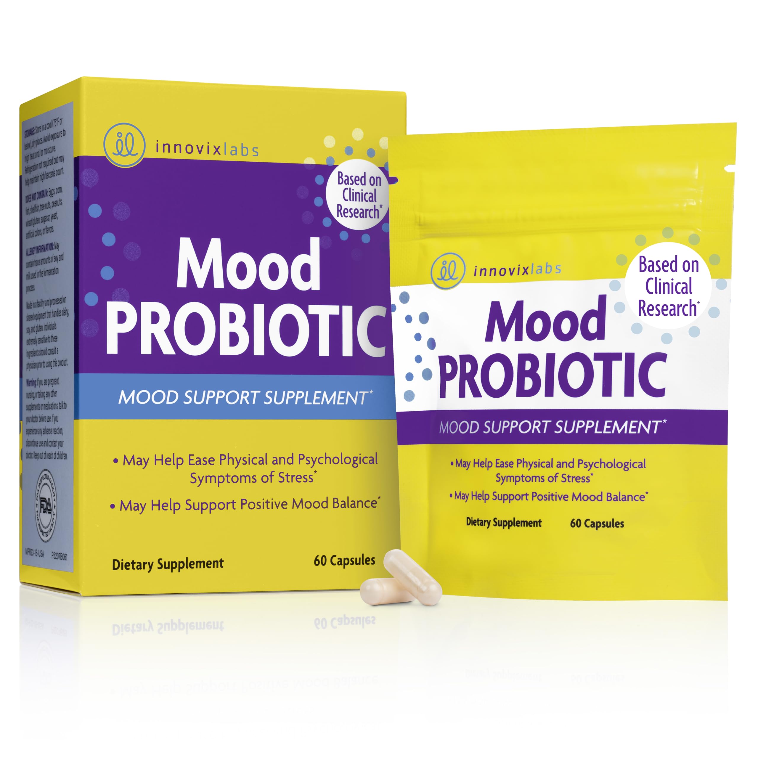 Foto 2 pulgar | Suplemento InnovixLabs Mood Probiotic 60 Cápsulas - Venta Internacional