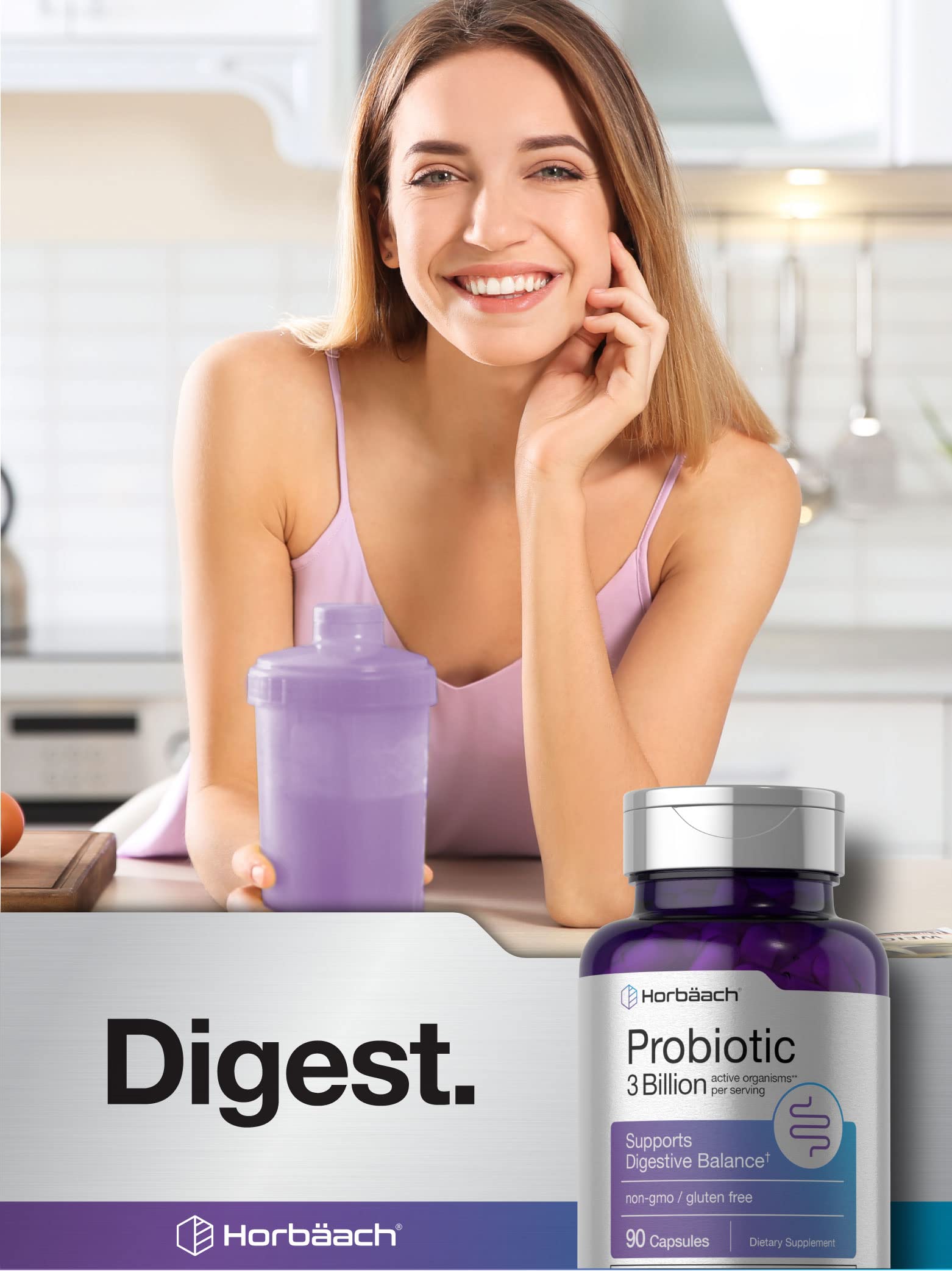 Foto 6 | Probiotic Horbäach 3 Billion  Cfu 90 Cápsulas  - Venta Internacional