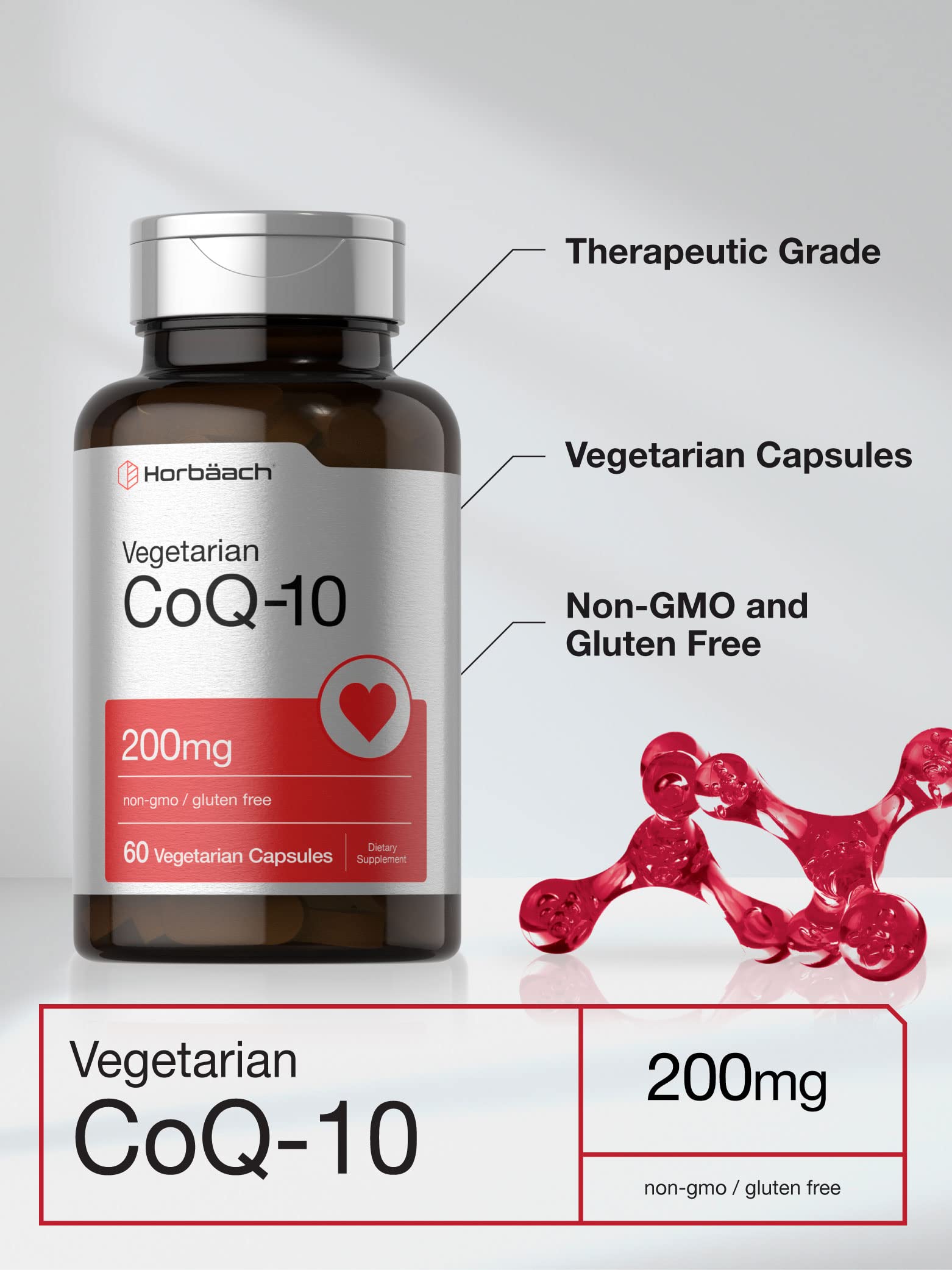 Foto 4 pulgar | Suplemento Horbäach Coq10 en Cápsulas 200 mg 60 Unidades - Venta Internacional