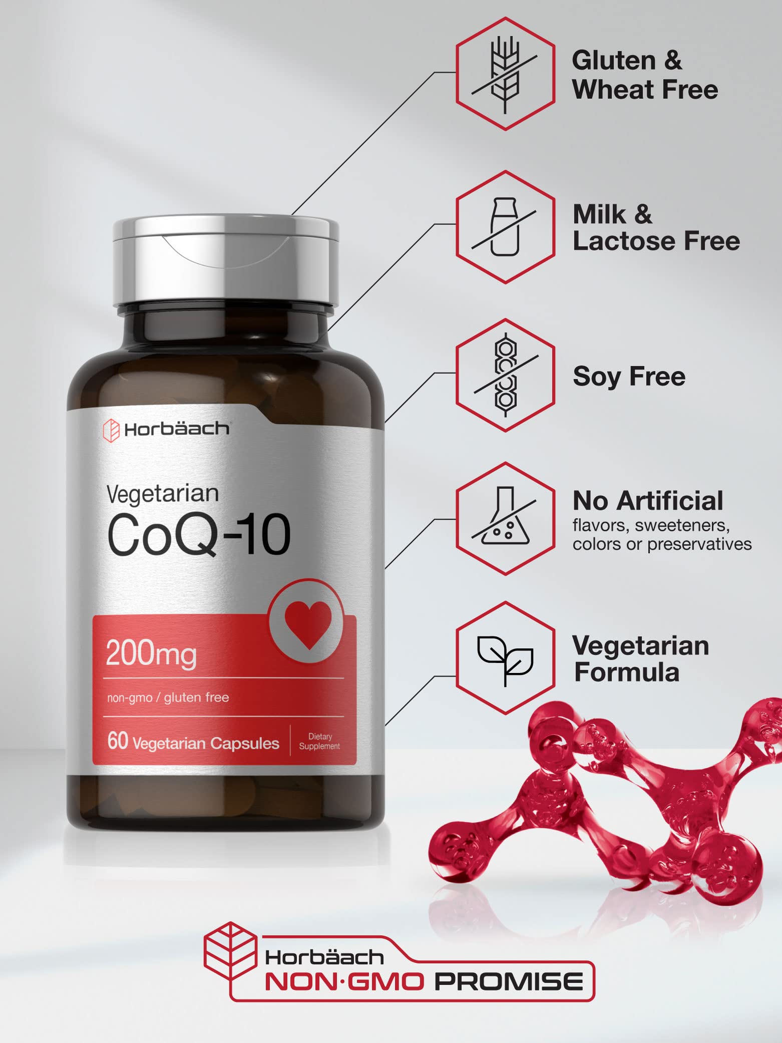 Foto 5 pulgar | Suplemento Horbäach Coq10 en Cápsulas 200 mg 60 Unidades - Venta Internacional