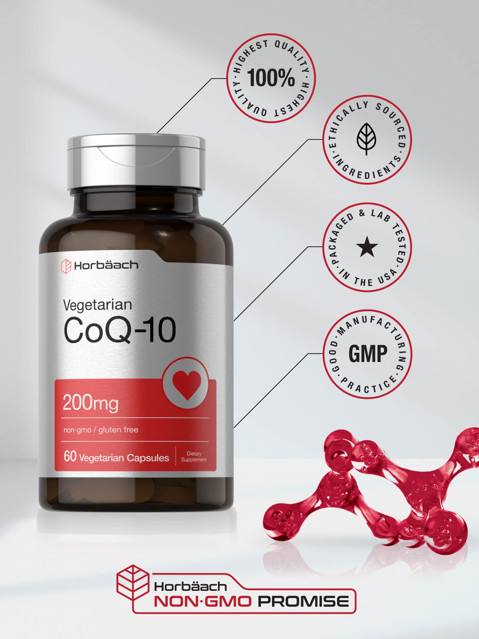 Foto 6 pulgar | Suplemento Horbäach Coq10 en Cápsulas 200 mg 60 Unidades - Venta Internacional