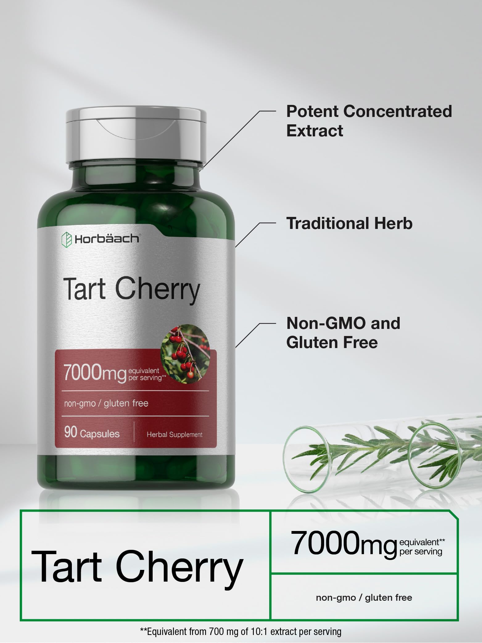 Foto 4 pulgar | Suplemento Horbaach Extractode Cereza Ácida 7000 Mg 90 Cápsulas - Venta Internacional