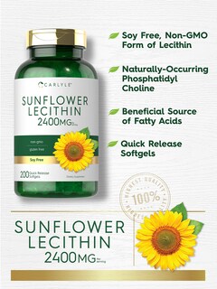 Foto 3 | Suplemento Carlyle Lecitina de Girasol 2400 Mg 200 Cápsulas- Venta Internacional