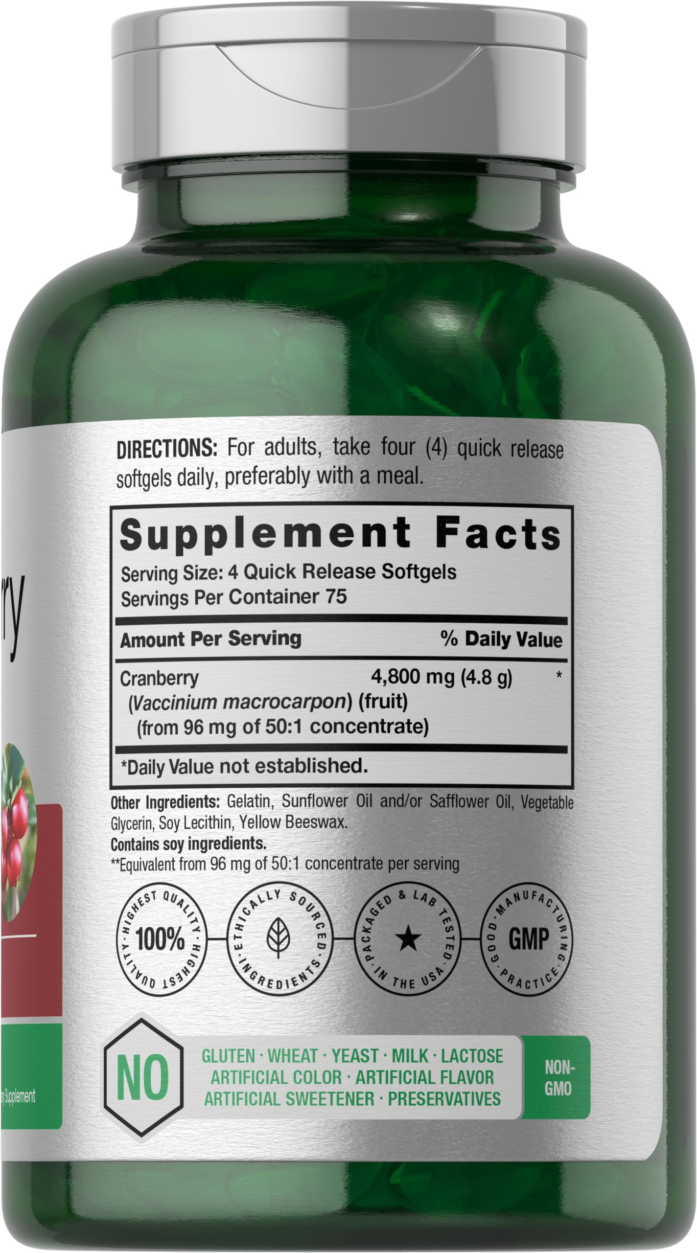 Foto 3 pulgar | Suplemento Horbäach Píldoras de Arándano 4800 mg 300 Cápsulas Blandas - Venta Internacional