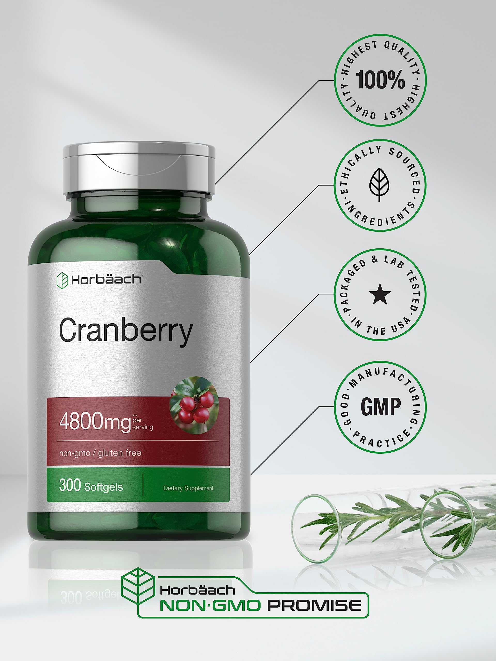 Foto 7 pulgar | Suplemento Horbäach Píldoras de Arándano 4800 mg 300 Cápsulas Blandas - Venta Internacional