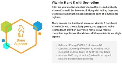 Foto 4 | Suplemento Vitaminas D y K de Life Extension con Yodo Marino - Venta Internacional