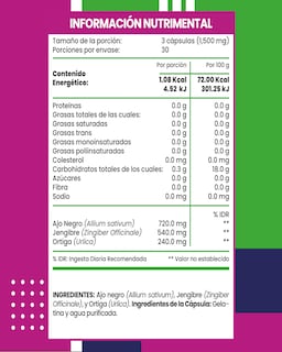 Foto 2 | Minerales Y Suplementos Flow Supplements 3 Pack - Cápsulas de Ajo Negro, Jengibre Y Ortiga