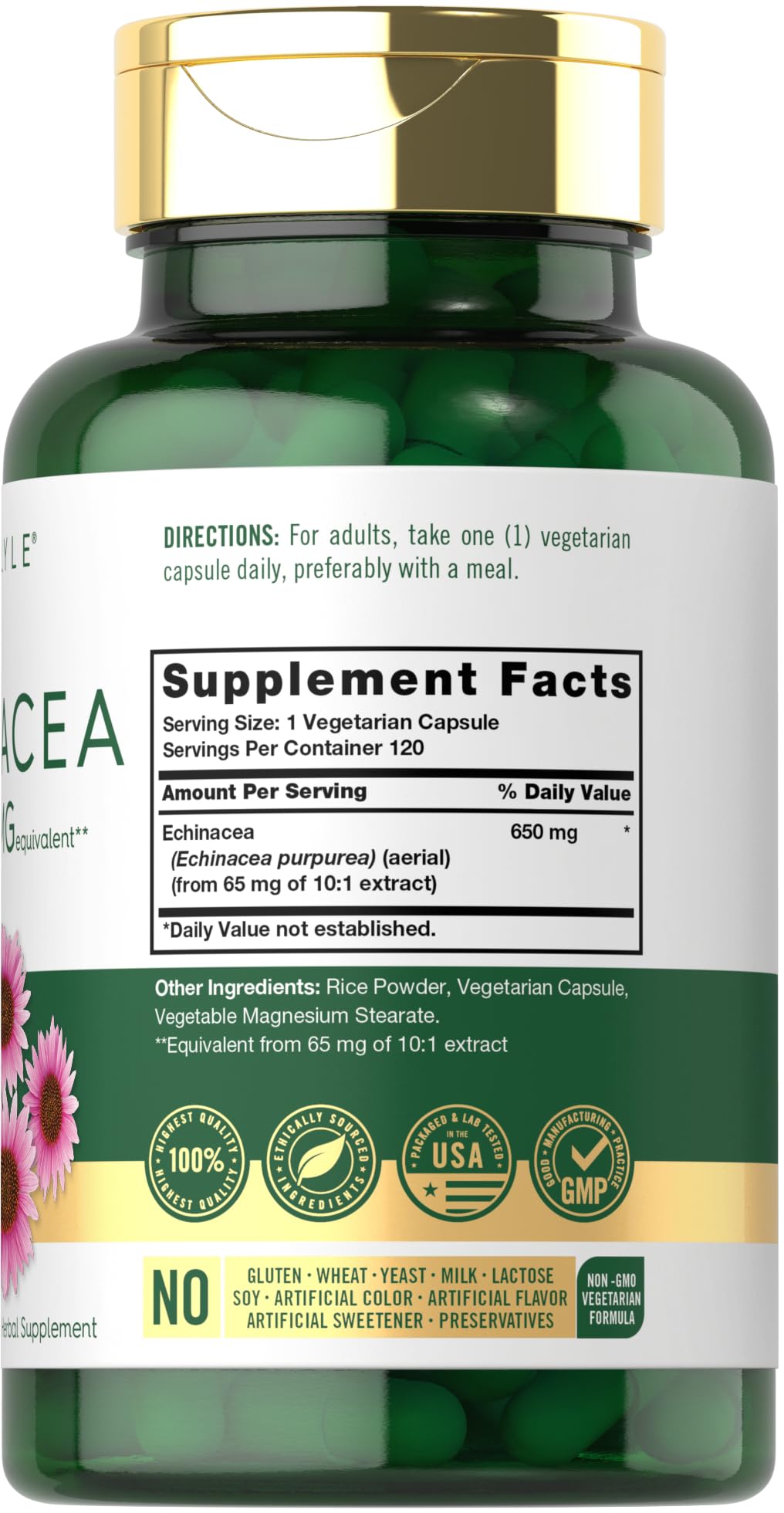 Foto 3 pulgar | Suplemento Carlyle, Cápsulas de Equinácea 650 Mg 120 Unidades - Venta Internacional