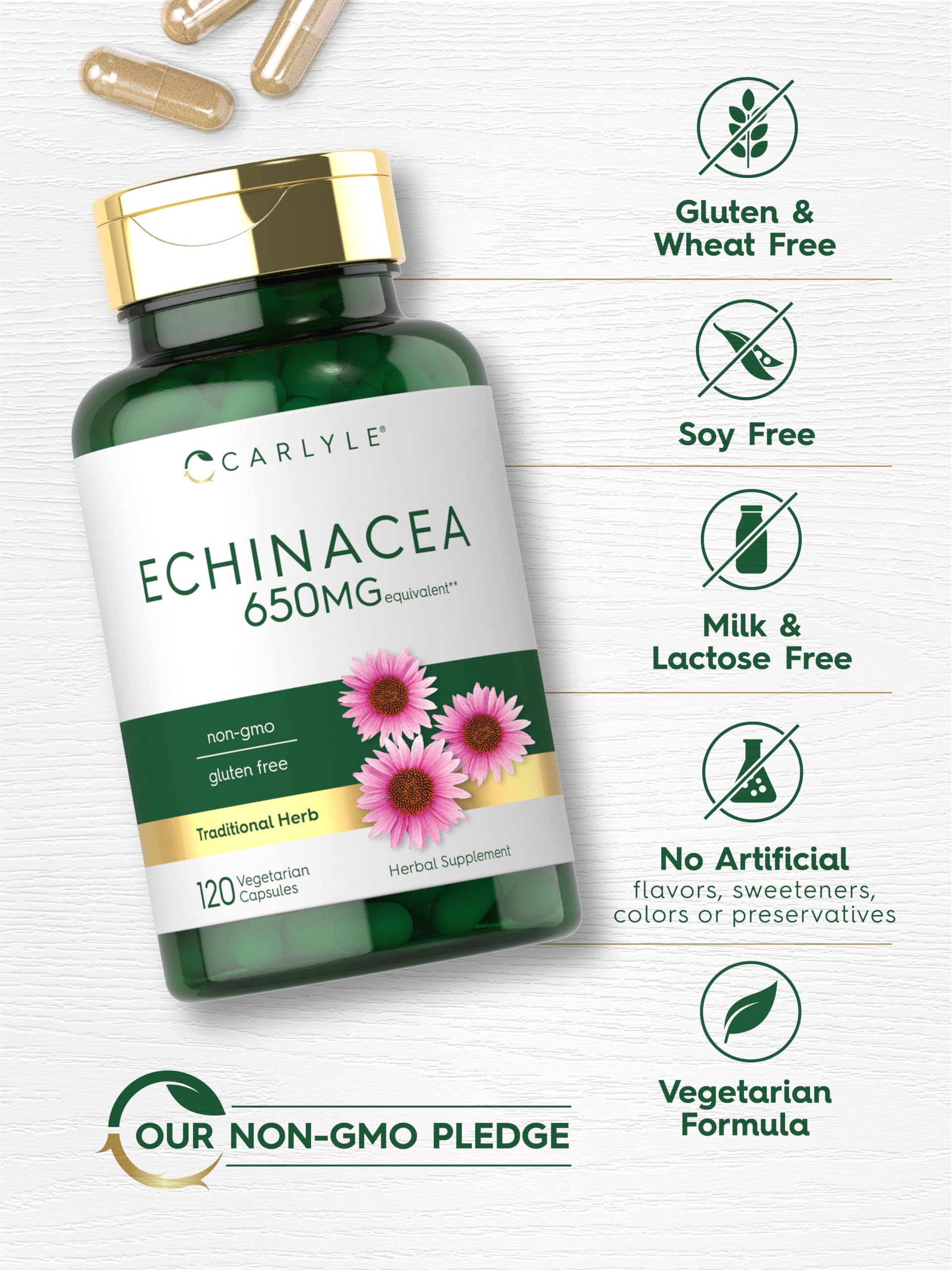 Foto 5 | Suplemento Carlyle, Cápsulas de Equinácea 650 Mg 120 Unidades - Venta Internacional