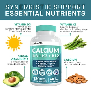 Foto 3 | Suplemento Primemd Calcium 600 Mg con Vitamina D3 K2 B12 5000 Ui - Venta Internacional