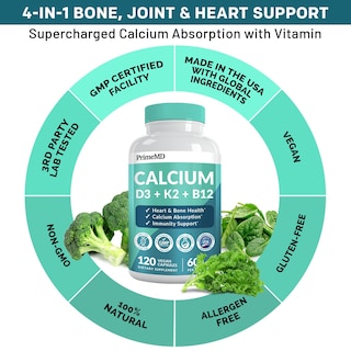 Foto 4 | Suplemento Primemd Calcium 600 Mg con Vitamina D3 K2 B12 5000 Ui - Venta Internacional