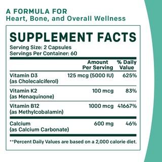 Foto 5 | Suplemento Primemd Calcium 600 Mg con Vitamina D3 K2 B12 5000 Ui - Venta Internacional