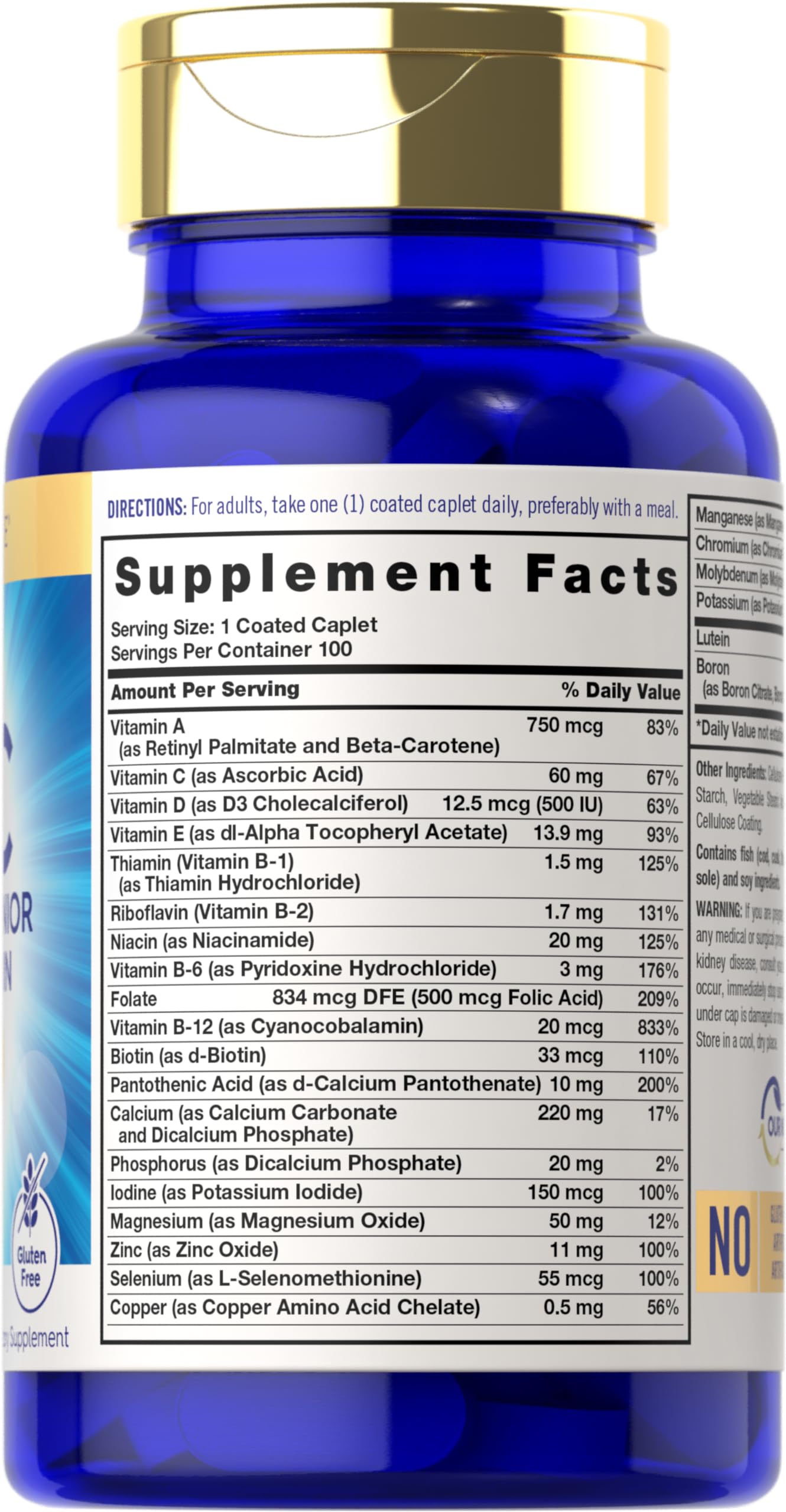 Foto 3 pulgar | Suplemento Multivitamínico Carlyle Senior Mayores de 60 Años 100 Cápsulas - Venta Internacional
