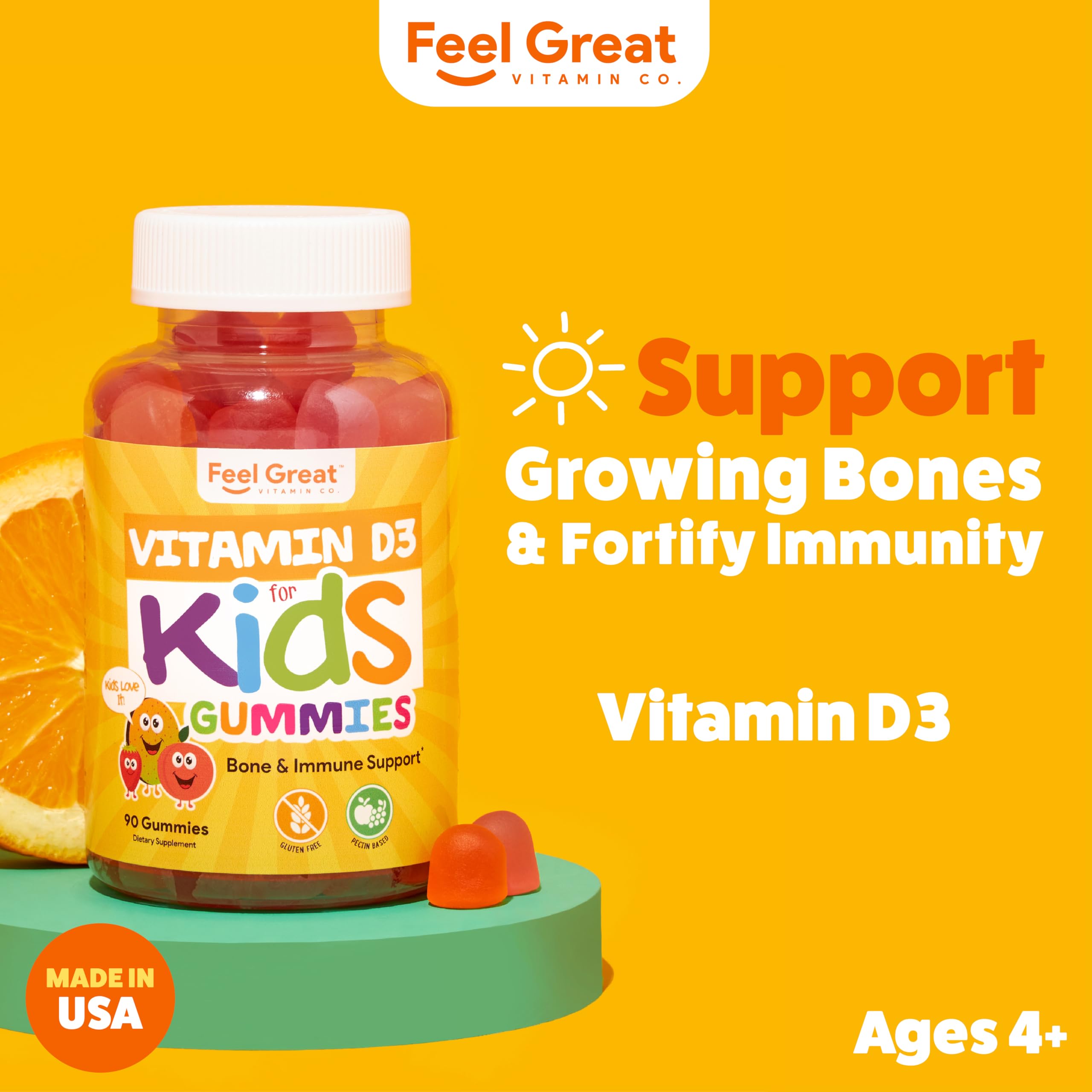 Foto 3 pulgar | Vitamina D3 Feel Great en Gomitas para Niños 1000 Iu 90 Piezas - Venta Internacional