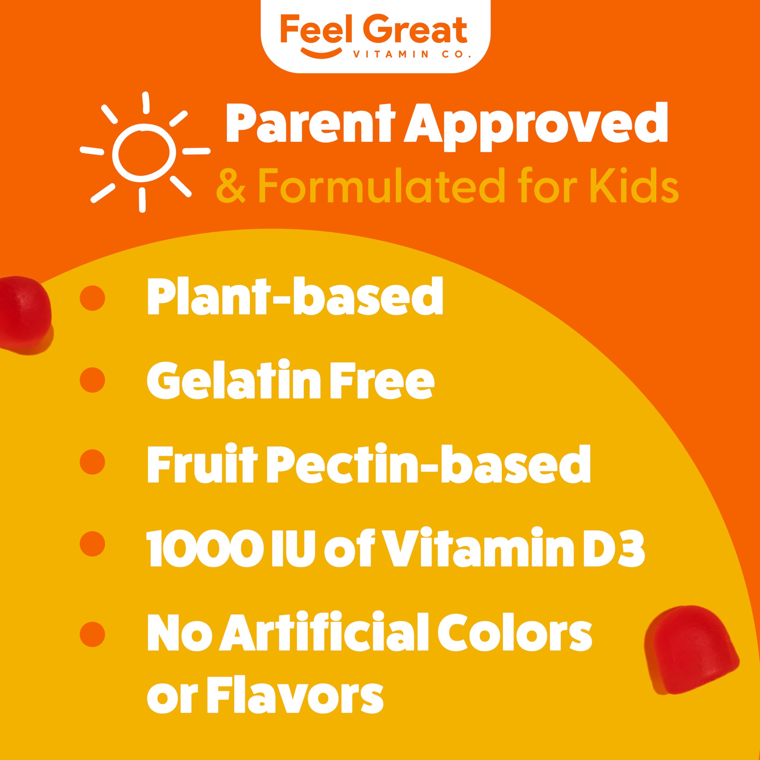 Foto 5 pulgar | Vitamina D3 Feel Great en Gomitas para Niños 1000 Iu 90 Piezas - Venta Internacional