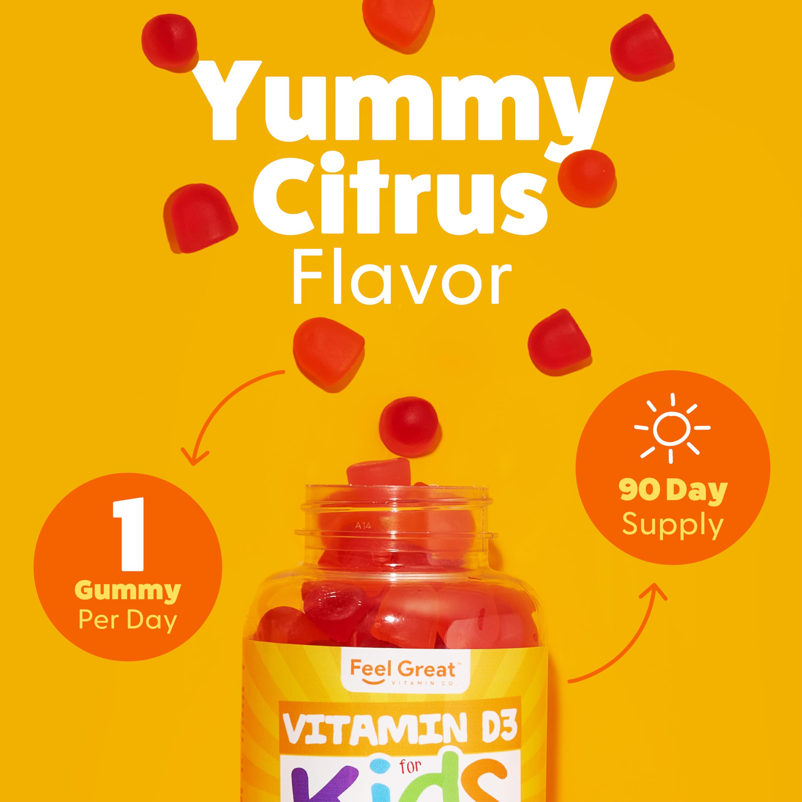 Foto 6 pulgar | Vitamina D3 Feel Great en Gomitas para Niños 1000 Iu 90 Piezas - Venta Internacional
