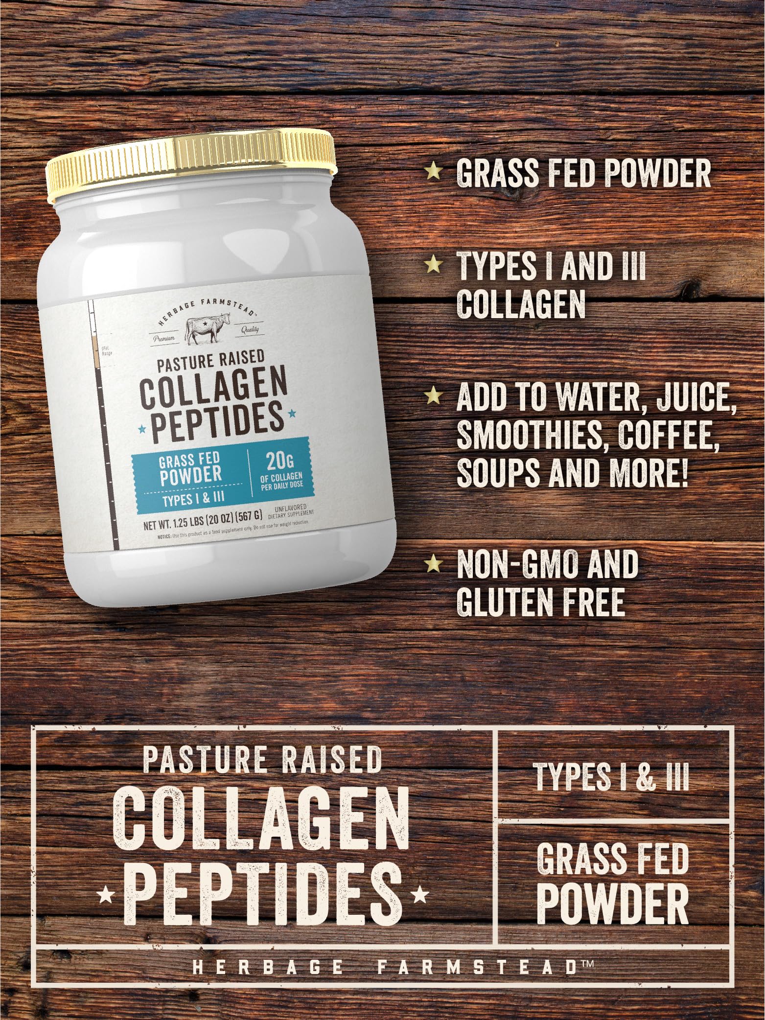 Foto 5 pulgar | Suplemento de Péptidos de Colágeno Alimentado con Pasto en Polvo 600 Ml Hierba - Venta Internacional