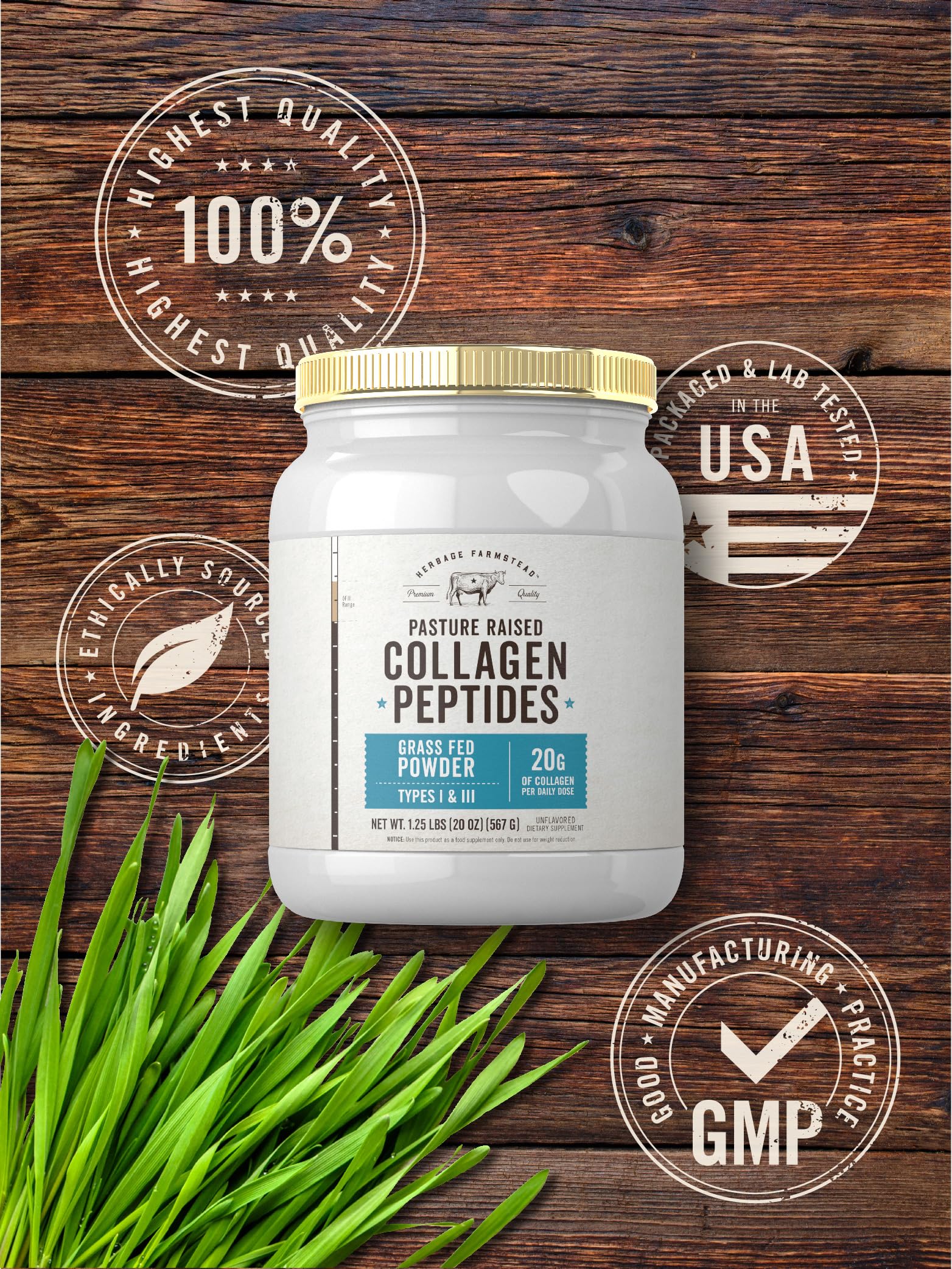 Foto 7 pulgar | Suplemento de Péptidos de Colágeno Alimentado con Pasto en Polvo 600 Ml Hierba - Venta Internacional